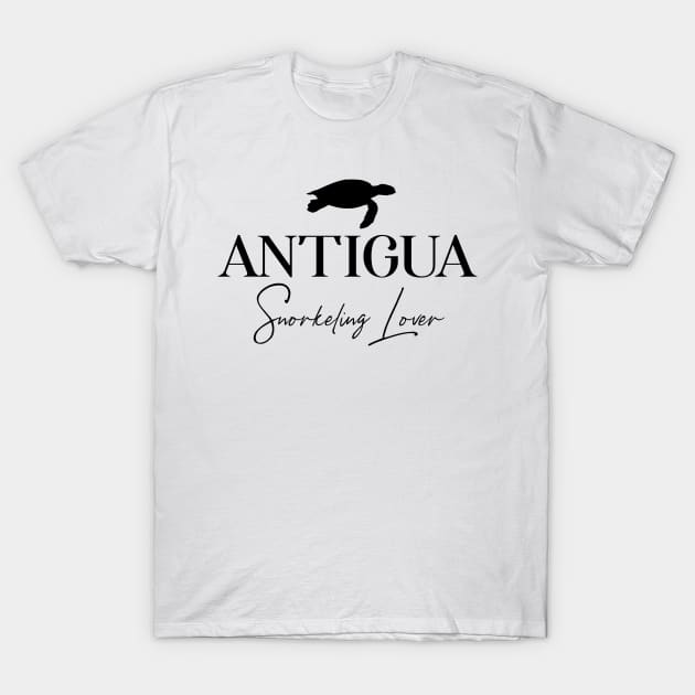 Antigua Snorkeling Lover – Snorkeler Design T-Shirt by BlueTodyArt